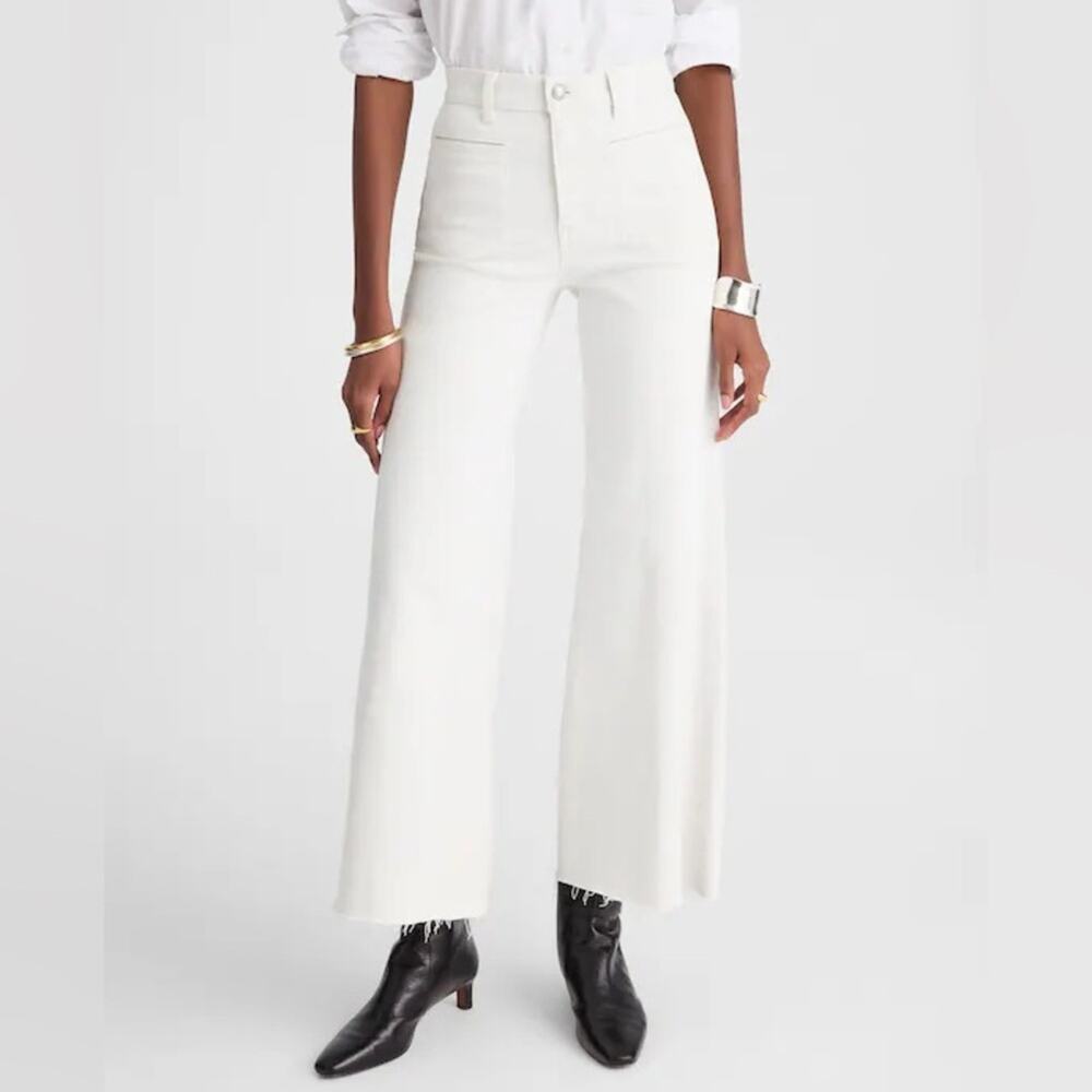 Madewell Flared Wide Leg Crop Jeans Size 27 - Picture 3 of 8